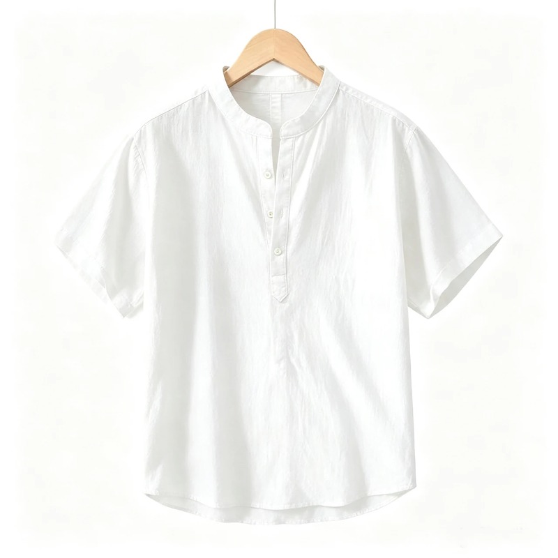 Men Cotton Linen Short-Sleeve  - Linen Shorts Men avis et prix