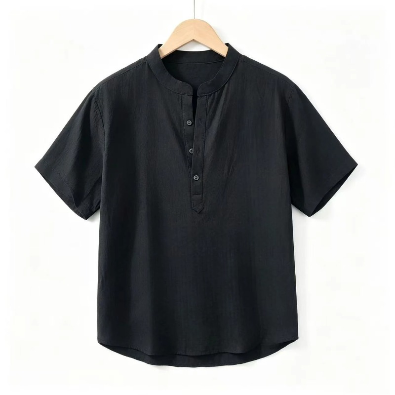 Men Cotton Linen Short-Sleeve  - Linen Shorts Men avis et prix