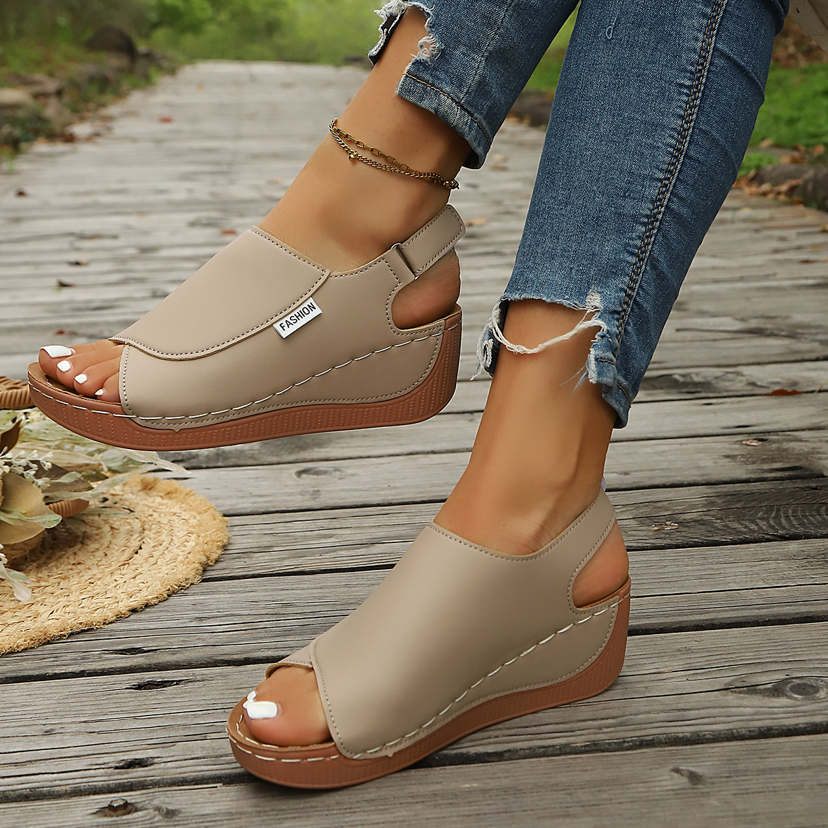 Women's Adjustable Strap Wedge - Summer Closet avis et prix