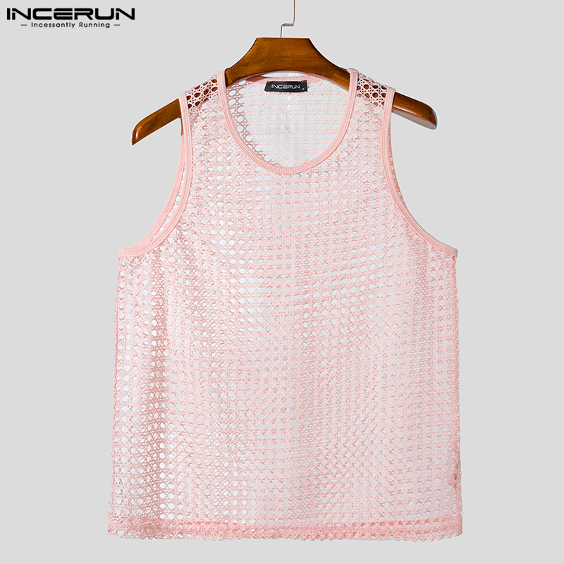 Summer Men Tank Tops Mesh Tran - Summer Vacation Clothing Men avis et prix