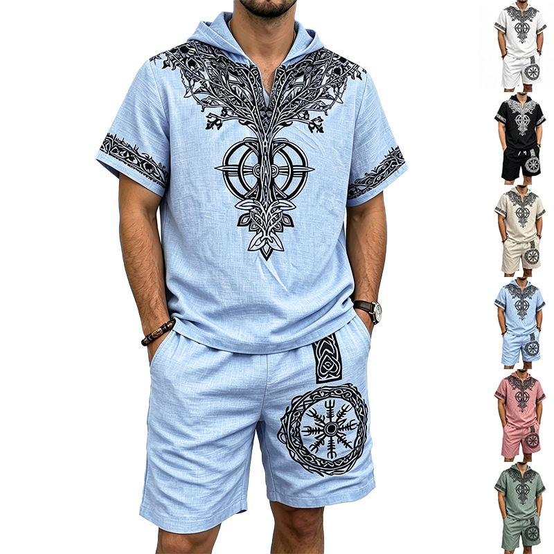 Men Linen Look Viking Tree Pri - Linen Shorts Men avis et prix