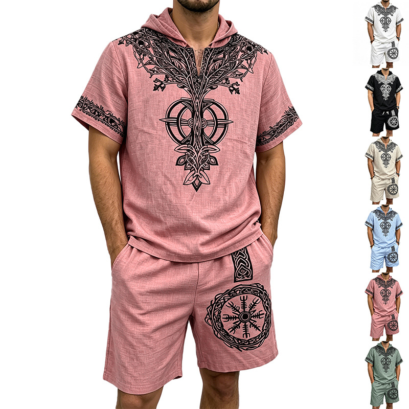 Men Linen Look Viking Tree Pri - Linen Shorts Men avis et prix