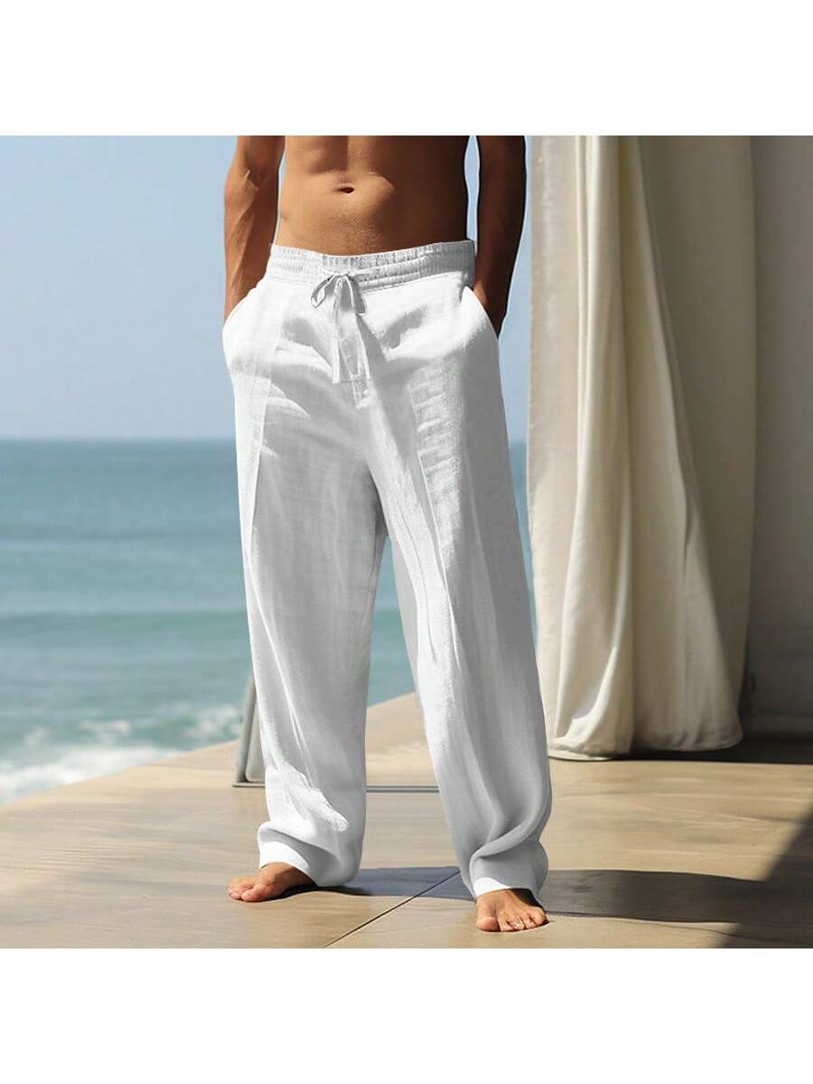 Mens Linen Loose Drawstring Pa - Linen Shorts Men avis et prix