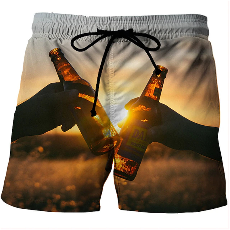 Beer 3D Graphic Shorts Men Sum - Summer Vacation Clothing Men avis et prix