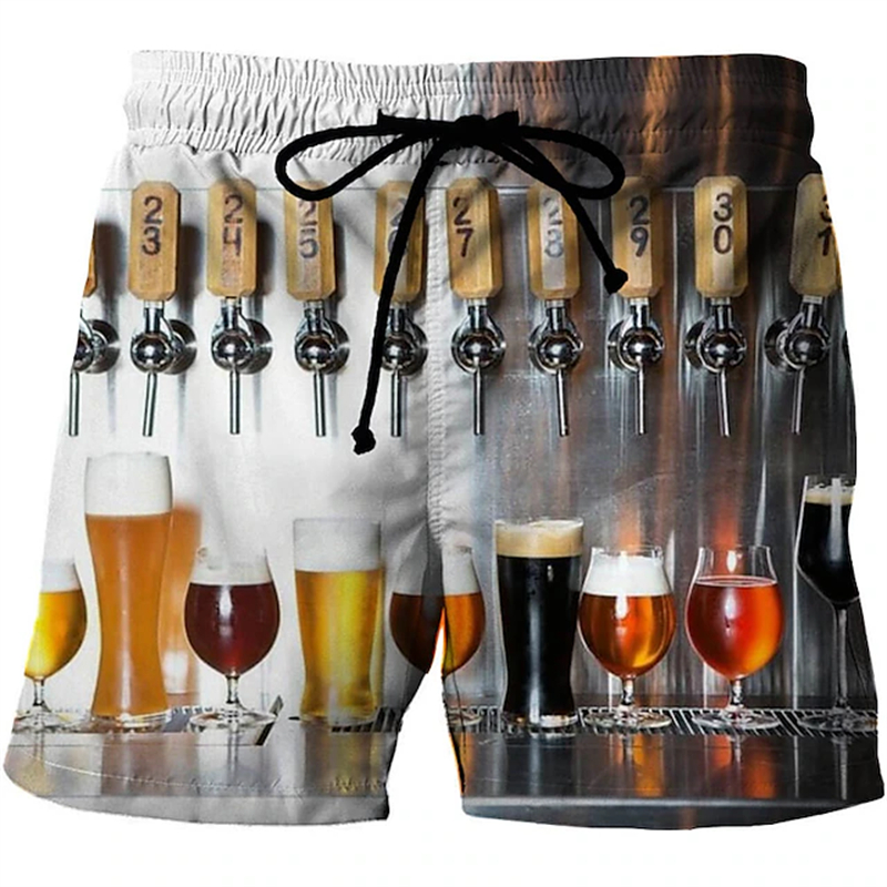 Beer 3D Graphic Shorts Men Sum - Summer Vacation Clothing Men avis et prix