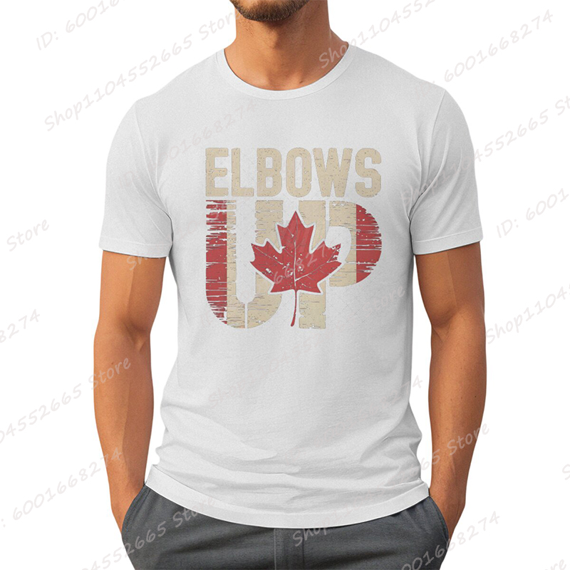Retro Elbows Up Canada Print T - Summer Clothing Canada avis et prix