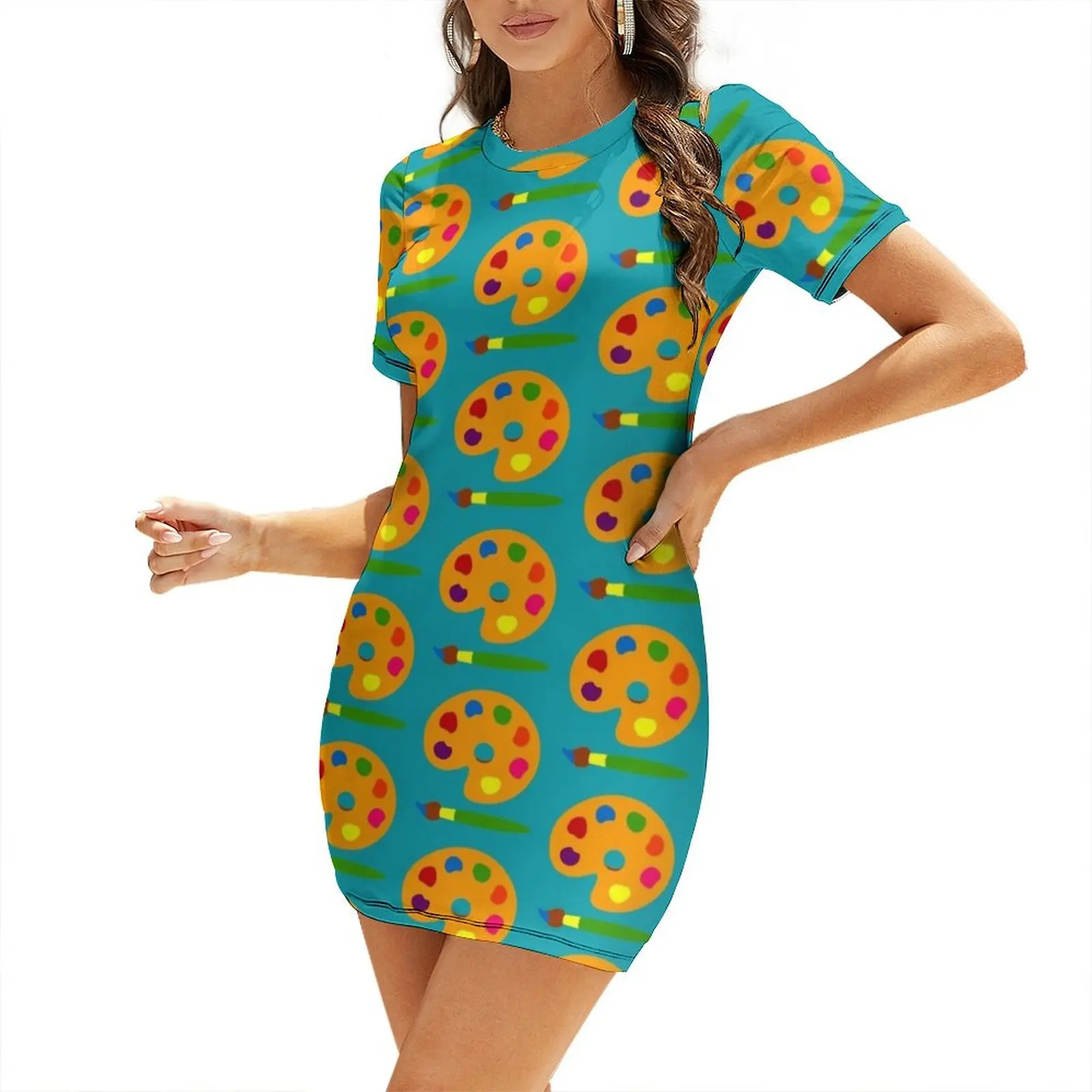Colorful Paint Palette Short-S - Summer Clothing Palette avis et prix